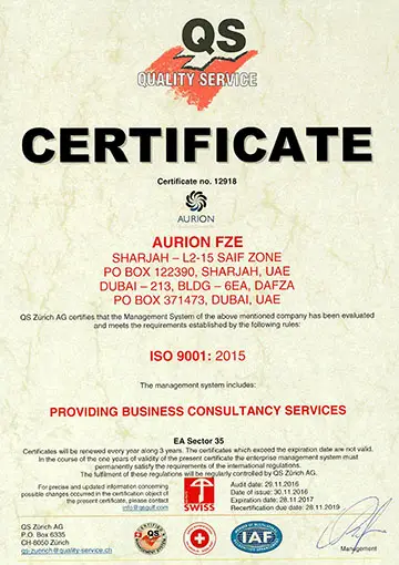 ISO Certification in Dubai