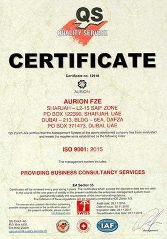 ISO certificate